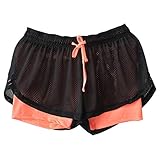🍁 🍁 🍁 Yoga-Fitness-Shorts mit zwei Schichten.🍓 🍓 🍓 Bitte vergleichen Sie vor dem Kauf die Detailgrößen mit Ihren !!! 🍓 🍓 🍓 Bitte erlauben Sie 1-3cm unterscheidet sich aufgrund des manuellen Maßes, dank！ (Alle Maße in cm und bitte beachten Sie 1cm = 0.39inch)