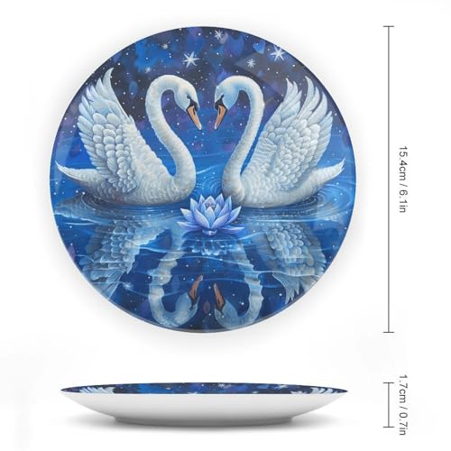 Plato decorativo de porcelana Bone China blanco 6 pulgadas miniatura 2