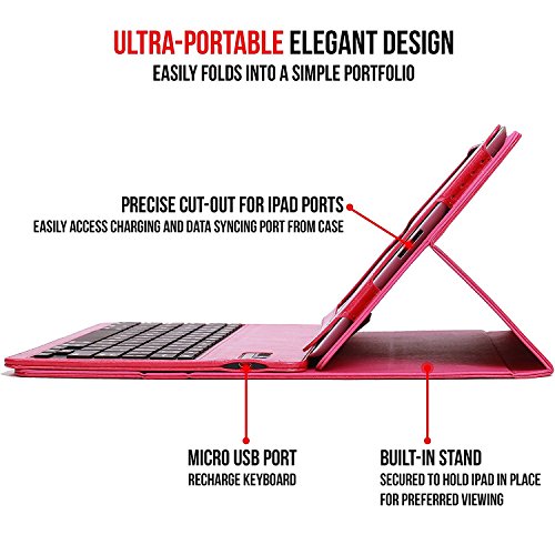 Alpatronix Ipad Mini Case With Keyboard Kx101 Leather Ipad Cover W/Removable Wireless Bluetooth Keyboard Compatible W/Apple Ipad Mini 5 (2019) 4/3/2/1 (Not For Ipad Pro Or Ipad Air) - Pink #TOP4