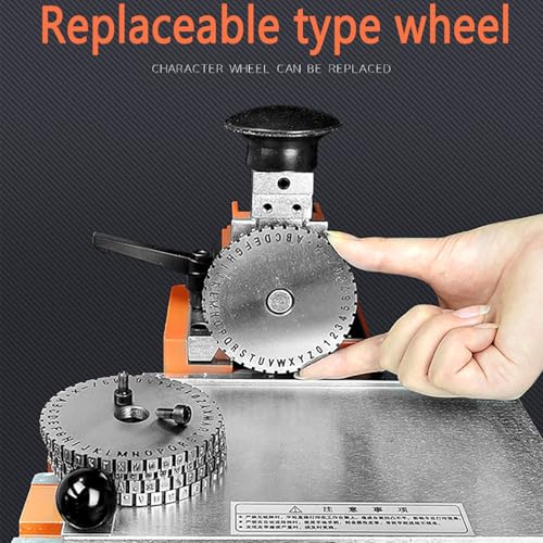 Metal Stamping Machine per goffratura e goffratura, 135 mm x 200 mm piano di lavoro, ruota di tipo sostituibile per artigianato e personalizzazione