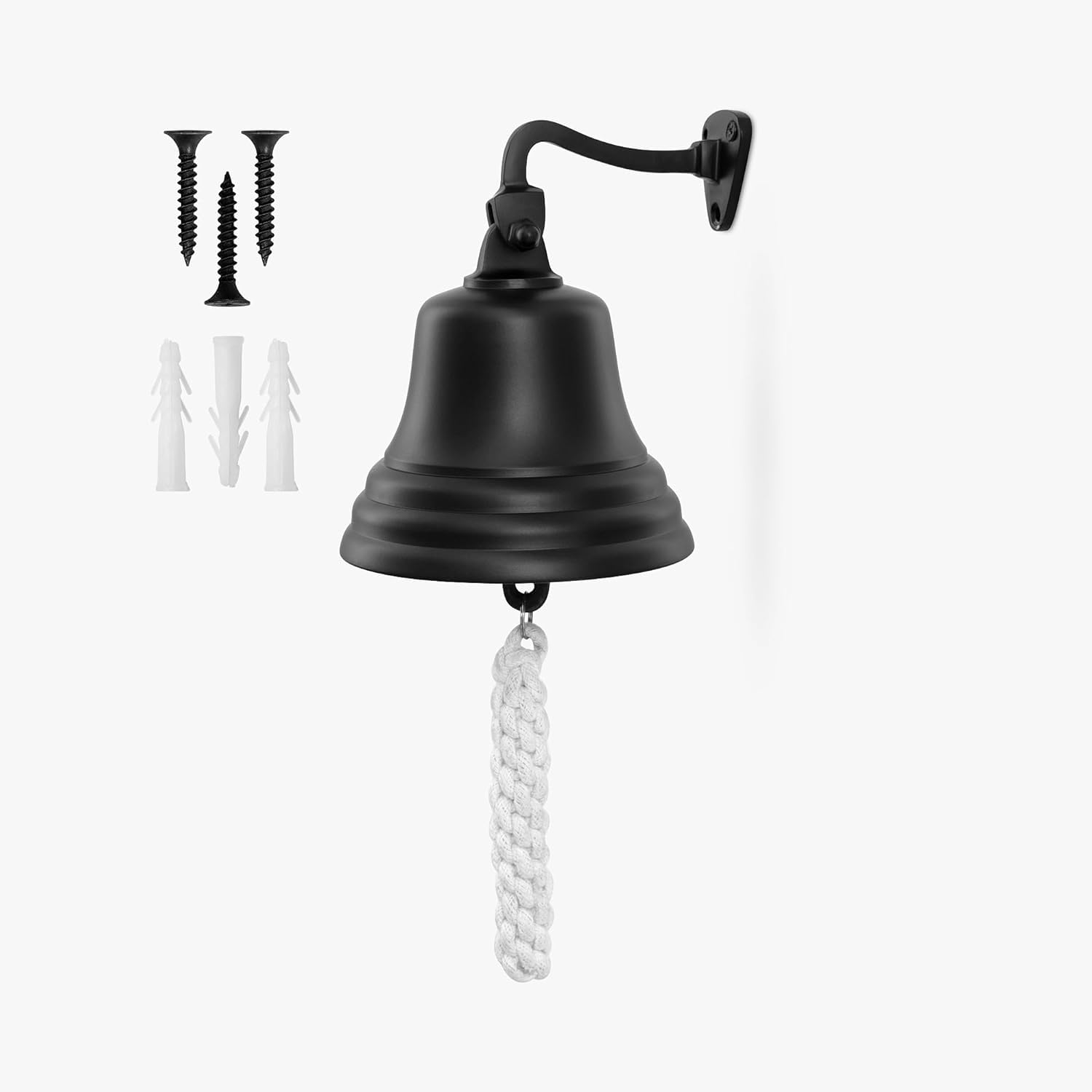 ACL Bar Home Pub Accesorios Timbre de Mano - Timbre de Barra montado en la Pared Decoraciones náuticas - Timbre Negro único con Sonidos Fuertes y nítidos Ideal para Navidad, Pub de 10 Pulgadas