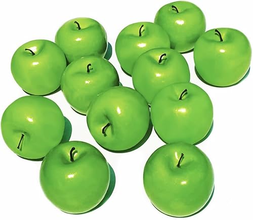 Caja de 12 manzanas verdes artificiales