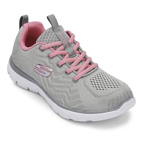 Image of Skechers Womens Summits Grey Coral Casual Slip On Shoe