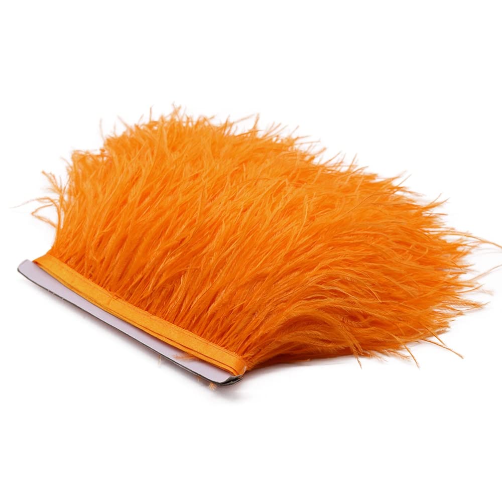 Franges moelleuses en plumes d autruche véritables et biais satin 10m