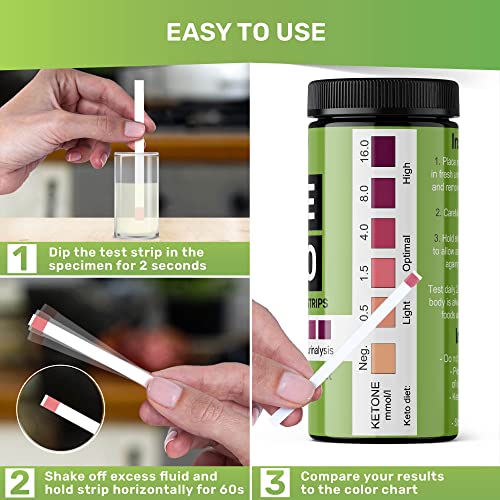 Ketone Test Strips, 100 Keto Test Strips For Keto, Low Carb Diet - Urine Test Strips, Ketosis Strips Test Urine, Keto Strips, Ketone Urinalysis Test Strips, Ketones Test Kit - Free Ebook - Jnw Direct #TOP3