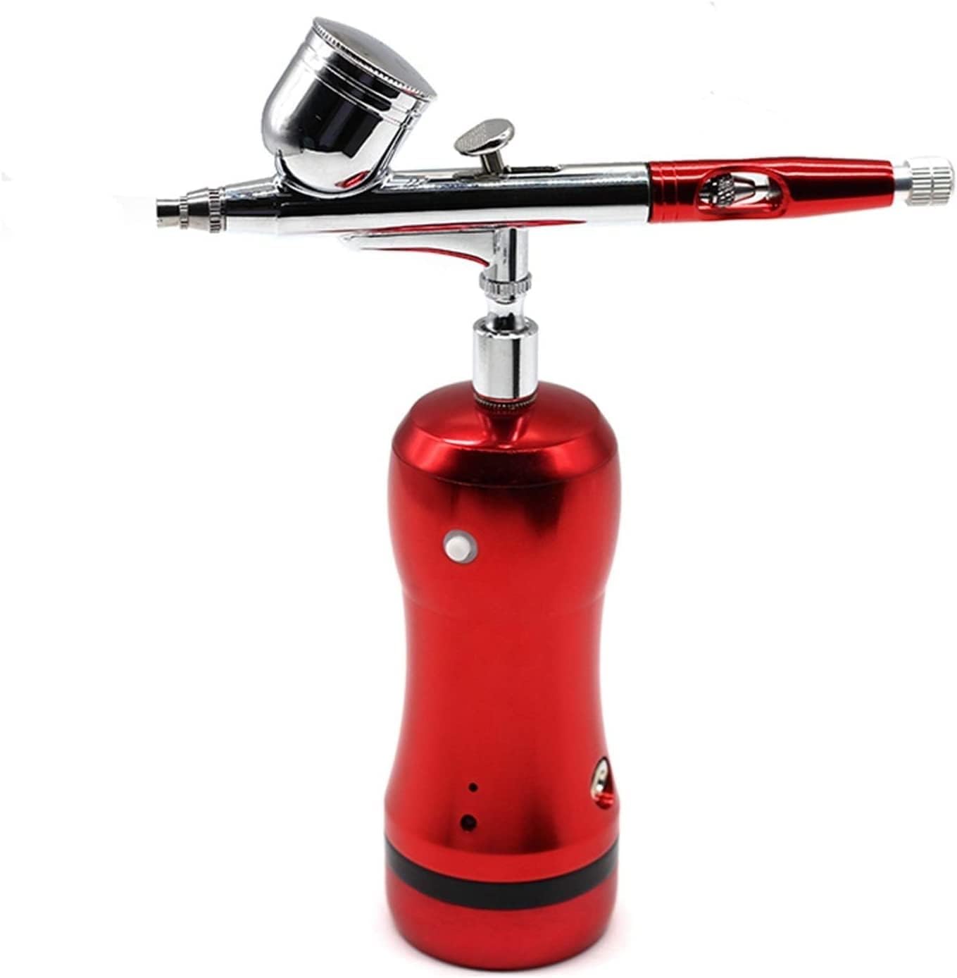Airbrush Kit Recharable Portable Makeup Mini Air Cressor for Tattoo Nail Art Paint Cake Art, Makeup, Painting, and Deti(Red)
