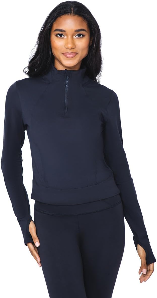 Amazon.com: 90 Degree By Reflex Women's Carbon Interlink Half Zip ...