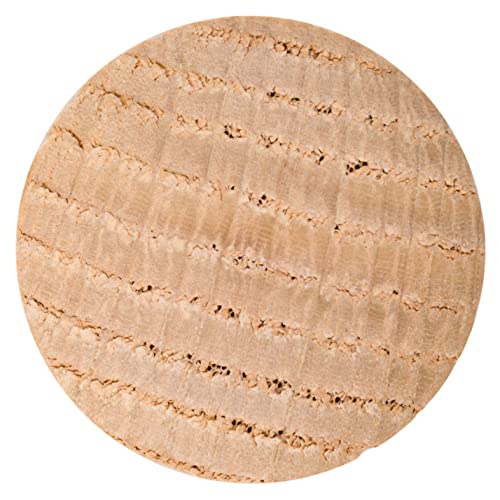 Image of Oak Round Head Screw Hole Plugs | Diameter: 1 inch | Pack of 50 Approx. | Turned End Grain, Screw Hole Buttons, Furniture Grade | UA-112-OW