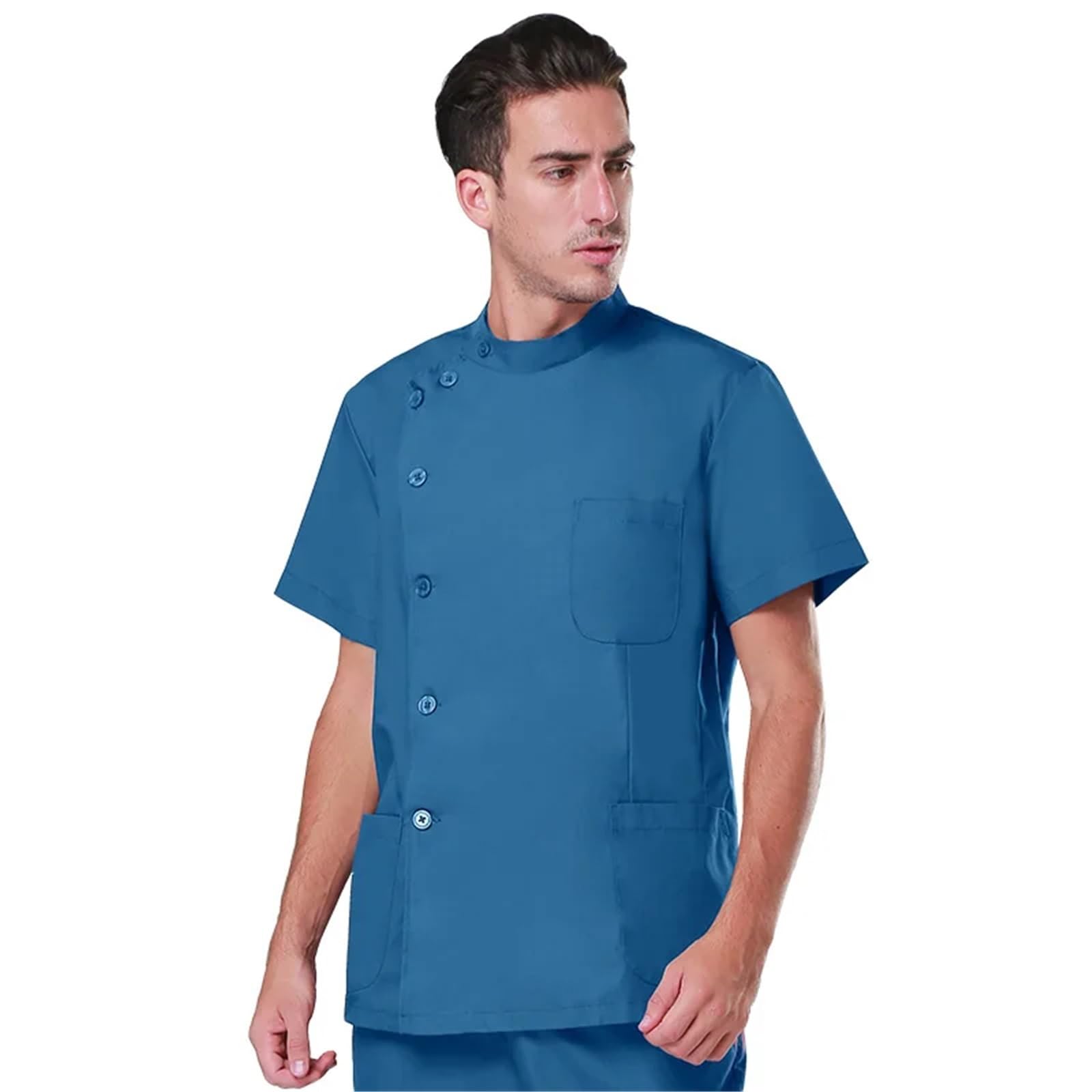 AHUFGN Nurse Scrubs Women Traditonal Nurse Scrubs Set Medical Uniforms Women Men Dental Workwear Clothes Poplin Surgeon Medic Scrub Suit