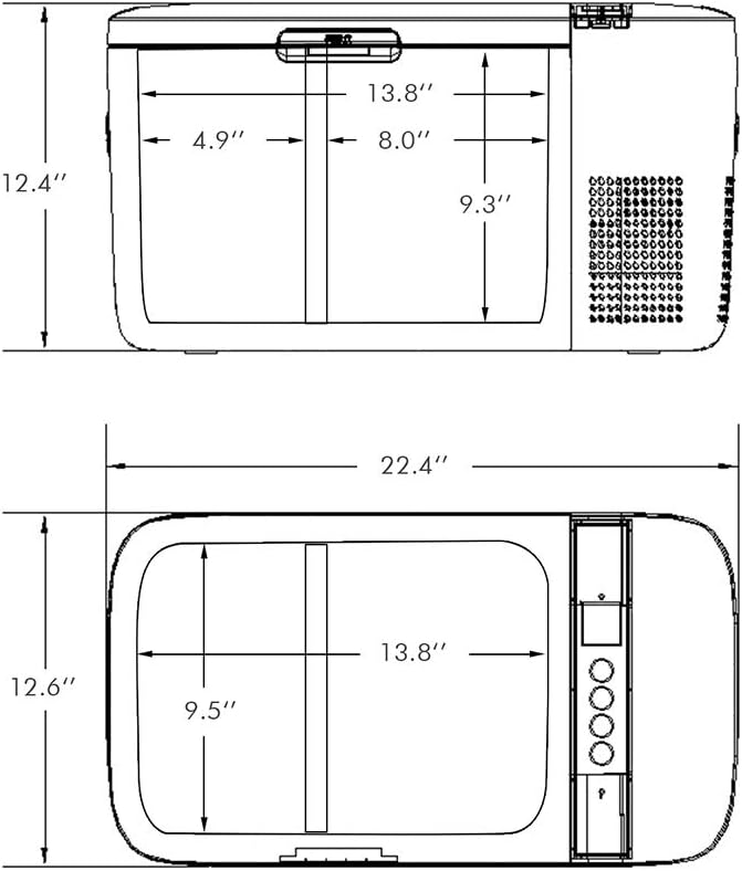 ICECO GO20 Dual Zone Portable Refrigerator, Separate Control, 21 Quart/20 Liter, DC & AC, 0℉ to 50℉, with Danfoss Compressor, Mini Fridge Cooler Refrigerator for Outdoor, Home Use, White : Automotive