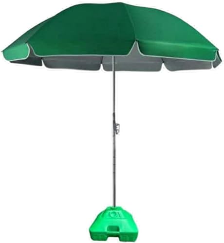 Outdoor Garden Parasol Umbrella, Green, with Base Stand, Sun Shade for Patio and Beach