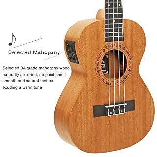 EASTROCK Tenor Ukulele Mahogany Beginner Electric Built-in Digital Tuner Ukelele 26 inch Big PackageKit. Ukulele Ukalalee Suitable for adults, Beginners. (26-Mahogany-EQ) - Les Beatles, Paul McCartney, John Lennon, RIngo Starr, George Harrison EASTROCK Tenor Ukulele Mahogany Beginner Electric Built-in Digital Tuner Ukelele 26 inch Big PackageKit. Ukulele Ukalalee Suitable for adults, Beginners. (26-Mahogany-EQ) – Image 2