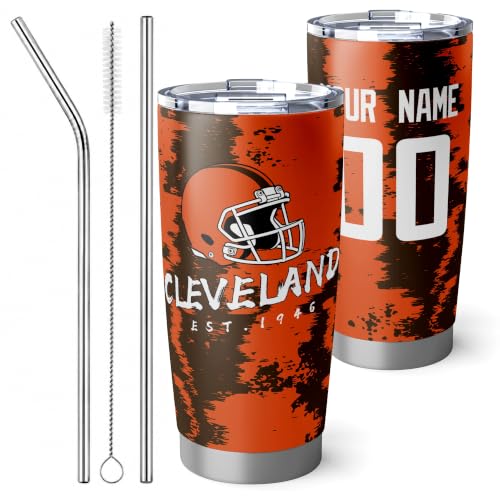 Image of ANTKING Cleveland Tumbler 20oz Travel Mug Custom Number Name Gifts