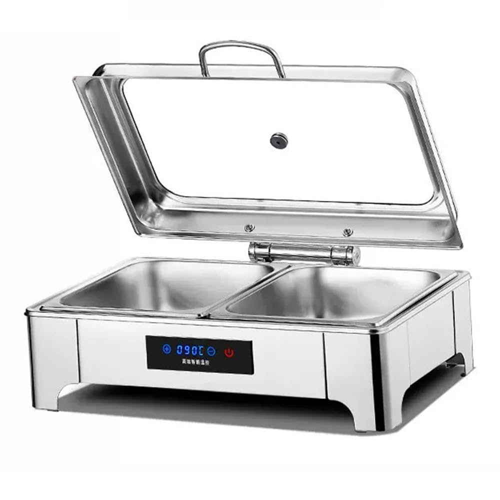 Piatti Buffet Server Commerciale Fornello di Mantenimento Fornello Buffet in Acciaio Inox Finestra Trasparente Pannello Touch Controllo della Temperatura (B 13L)