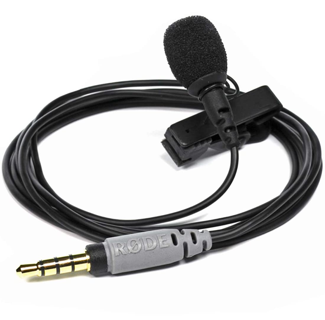 keepdrum RØDE SmartLav+ Lavalier-Mikrofon für Smartphone WS05BK Fell-Windschutz + ADP03 Kabel 3,5mm TRRS-TRS