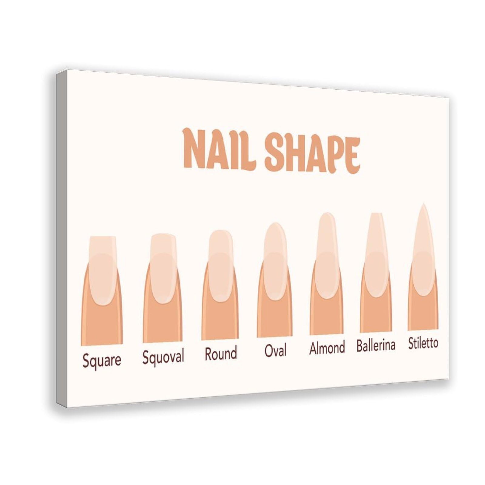 Nail Shape Nail Salon Beauty Salon Poster, Framed Design Prints,Minimalist Classic Decor Aesthetic for Living Room Bedroom Modern Home Wall Decor