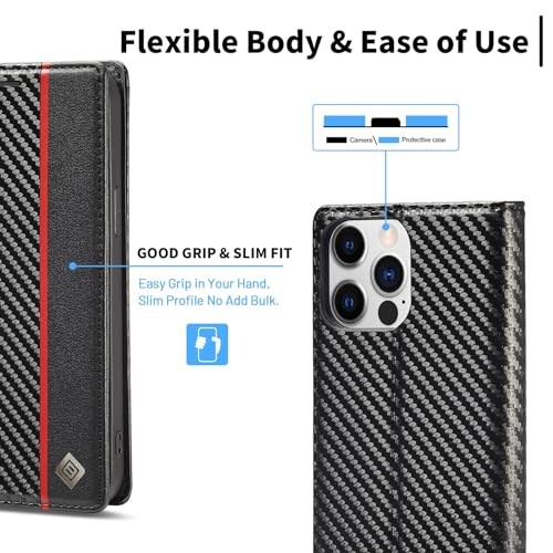 Étui de protection iPhone 13 Mini en cuir hybride et finitions carbone