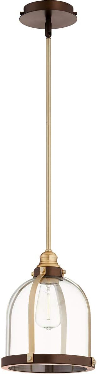 Quorum 886-8086 Restoration One Light Pendant in Brass - Antique Finish,
