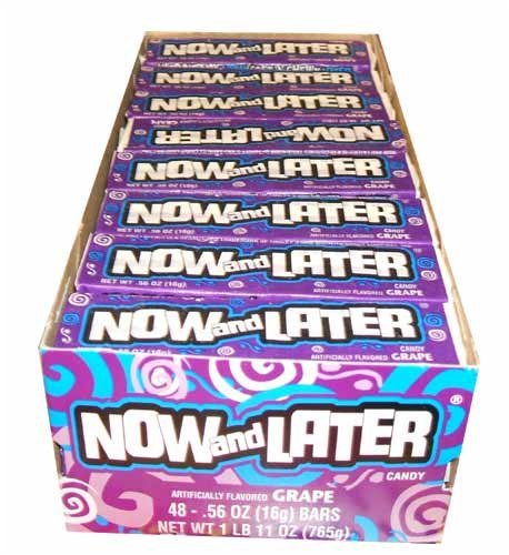 Now and Later Grape Flavored Candy Forty-Eight 4-Piece Bars