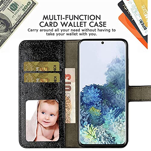 XYX Capa carteira para Samsung Galaxy A14 5G, capa de telefone feminina de luxo com glitter, com gli