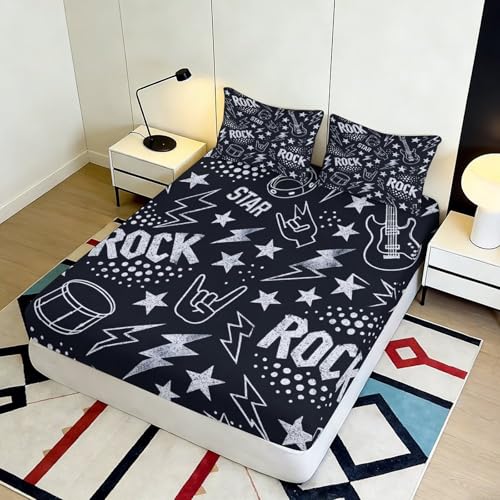 Linge de lit rock 3D imprimé pour relooker une chambre d'adolescent