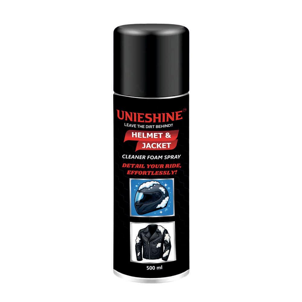 UNIESHINE Helmet & Jacket Cleaner Foam Spray - 500ML | Deep Cleans Helmets, Jackets & Riding Gear | Quick-Dry, No-Rinse Formula | Removes Dirt, Sweat, Odor | Safe for All Materials-image-20