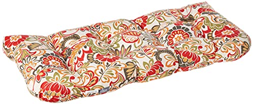 Pillow Perfect Outdoor/Indoor Zoe Citrus Tufted Loveseat Cushion, 44" X 19", Green #TOP1