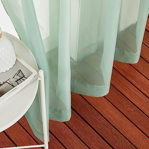 PONY DANCE Sage Green Voile Curtains 60x84 inches - Image 2