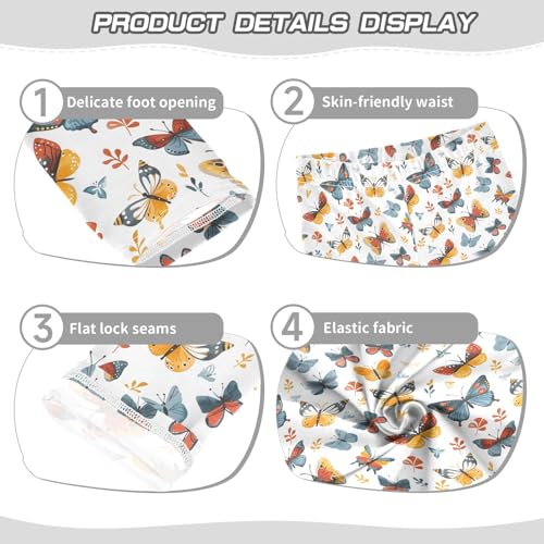 Colorful Simple Butterfly Girls Leggings Kids Yoga Pants Athletic Tights Pants 4-10 Years3