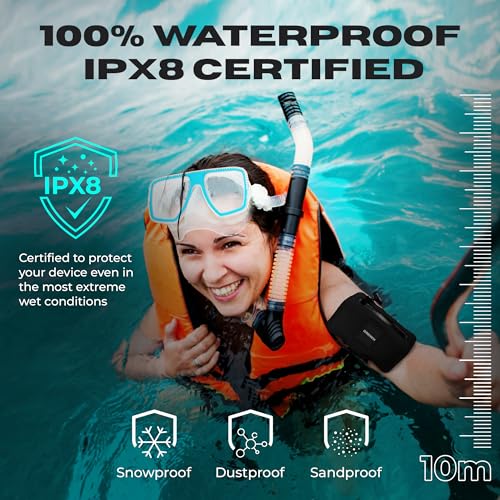 Image of DRENCH IPX8 Waterproof Floating Wallet | 100% Waterproof Dry Bag Pouch with Airtight Diving Zipper, Removable Strap Carabiner | Waterproof Wallet for Swimming, Snorkeling, Beach, Travel, Black