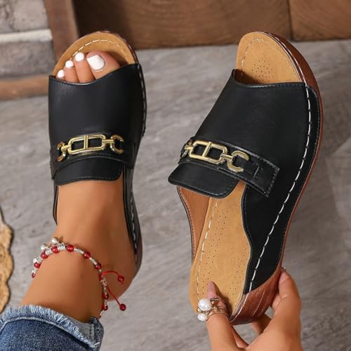 Epsion Sandals for Women 2025 Summer Shoes Comfortable Arch Support Flip Flops Casual Walking Wedges4