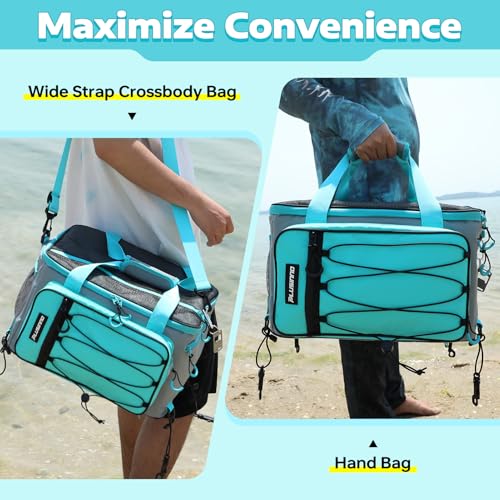 Image of PLUSINNO Paddle Board Cooler, Waterproof SUP Cooler Durable PVC Material, Paddle Board Bag with TPU Zipper, 12-Pocket Fits 42 Cans, Paddle Board Accessories for Beach, Camping, Kayaking