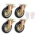 Fixed Casters Heavy Duty 8 Inch Plate Industrial Solid Rubber Wheels Cart Workbench Outdoor Castor