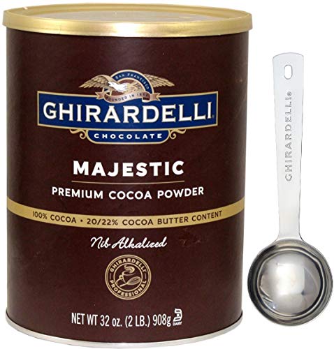 Ghirardelli Majestic Premium Cocoa Powder , 32 Ounce Can - with Limited Edition Measuring Spoon