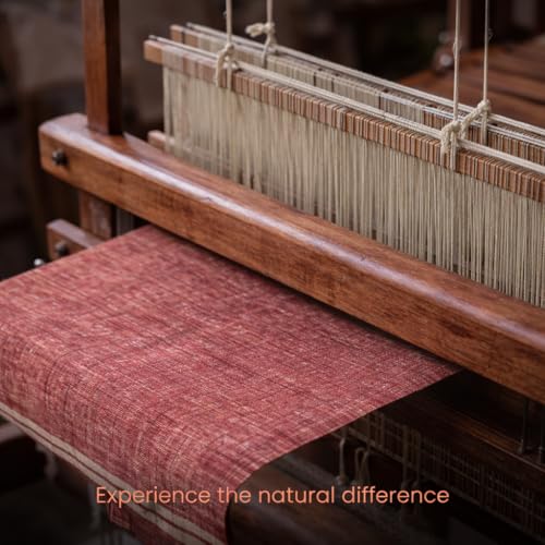 Image of Unstitched Cotton Fabric for Men and Women - Light Weight Trending Self Pattern Khadi Cotton Fabric Material (5 Meter, Radish Pink)