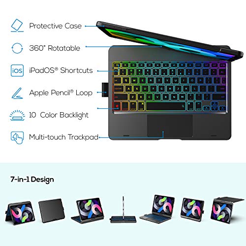 Image of Typecase Touch iPad Air 4 Case with Keyboard and Touchpad - Magic Keyboard Style, Compatible with Apple Pencil, Trackpad & Smart Backlit Keys for iPad 11 Pro 2020, 10.8 2020 (Space Gray)