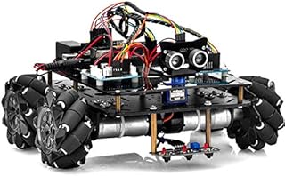 OSOYOO Omni-directinal Mecanum Wheels Robot Car Kit for Arduino Metal Chassis DC Motor Robotic DIY STEM Remote Controlled Educational Mechanical DIY Coding for Teens Adult