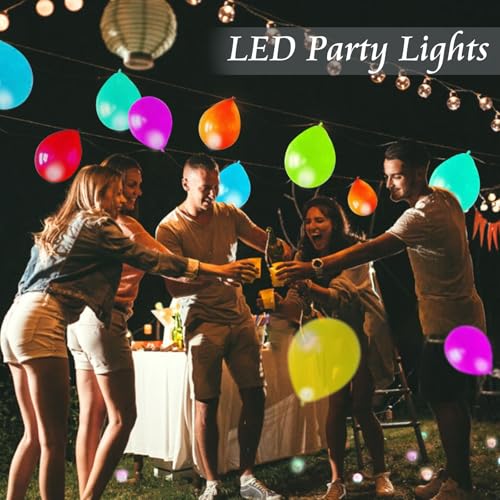 Image of 200pcs Balloon Lights Warm White Mini LED Lights Round Long Standby Time Multicolor Ball Lamps Paper Lantern for Easter Birthday Party Christmas Halloween Decoration Blue