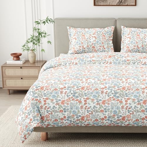 Image of Haus & Kinder Bed Sheet Double Bed | 100% Combed Cotton 186 TC Queen Size Bedsheet | 100 X 90 Inches Double Bed Bedsheet with 2 Pillow Covers | Soft, Chic, Cozy, - Whispers of Bloom