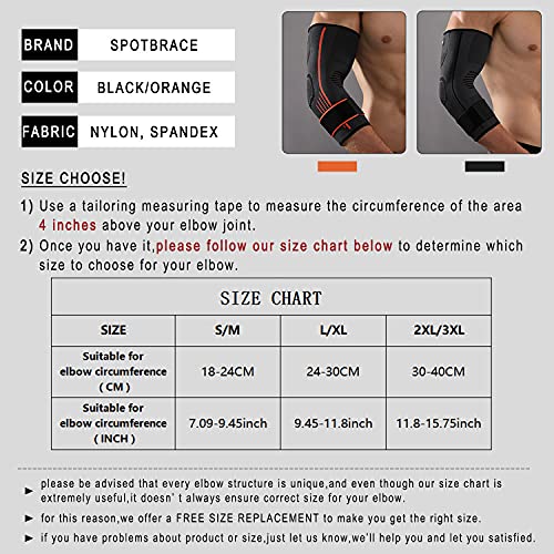 Spotbrace Elbow Brace Support With Strap 2 Pack,Compression Sleeve Arm Support Adjustable For Women And Men For Running,Workout,Basketball,Golf,Tennis,Weightlifting,Pain Relief,Tendonitis, Arthritis(L) #TOP2