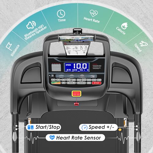 Image of Folding Treadmill with 300lbs Capacity, Treadmill for Home with 15% Incline