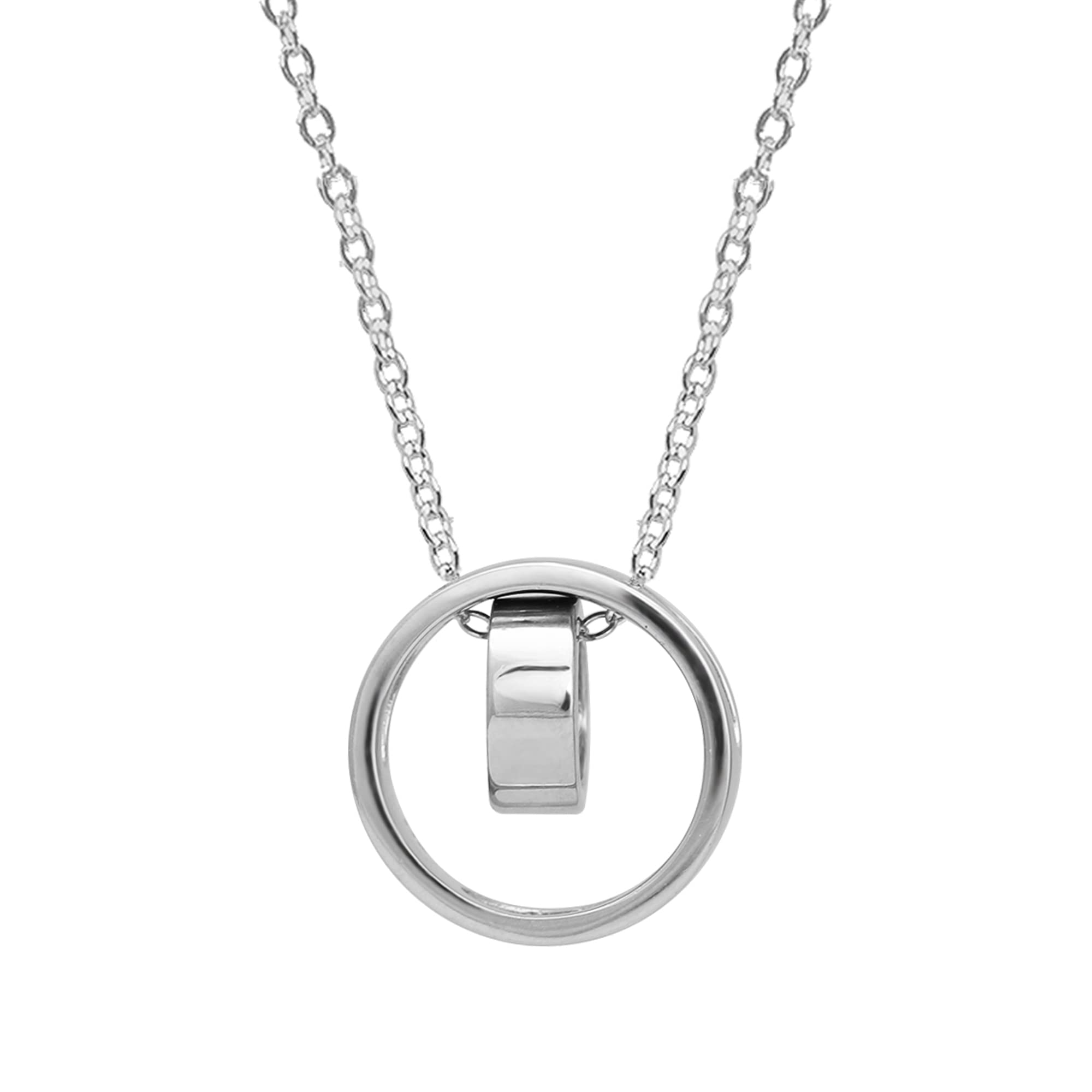 925 Silver Dual Ring Pendant with Link Chain | Gifts for Girlfriend, Gifts for Women and Girls |With Certificate of Authenticity and 925 Stamp | 6 Month Warranty*-image-17
