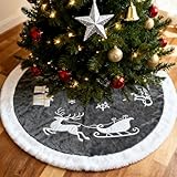SRYBLT Tree Skirt 36' Gray Plush...