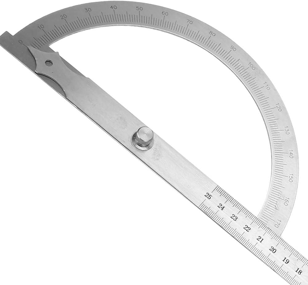 Tyenaza Goniometro in Acciaio Inox, 200 * 300 mm Acciaio Inox Angolo Finder 0-180 Gradi Goniometro Angolo Gage, Goniometro Universale per Pittura Disegno