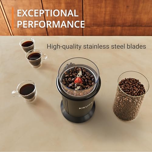image for KRUPS Electric Blade Coffee Grinder 1.6 Oz, Adjustable Coarse to Fine 