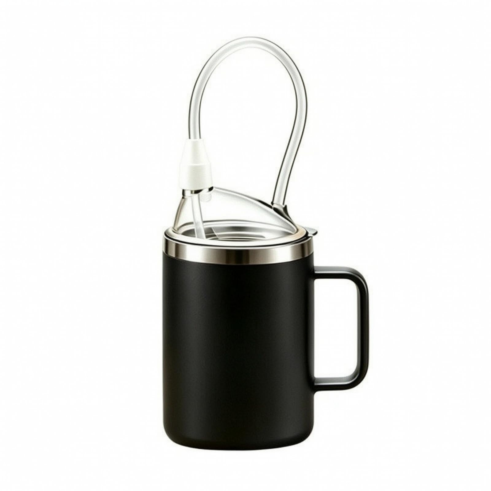 Cuidado Ergonómico | Térmico, Vaso para Convalecientes, sellado, con sorbete, Recuperación Médica, Hospitales, Cuidadores, Negro