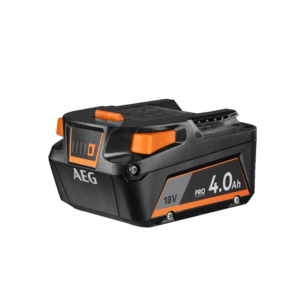 AEG - Pack Batterie + Chargeur 18V L1840S – Batterie Pro Lithium 4.0Ah + Chargeur Rapid – Compatible Gamme PRO18V – Puissance, Autonomie et Charge Rapide pour Travaux Intensifs