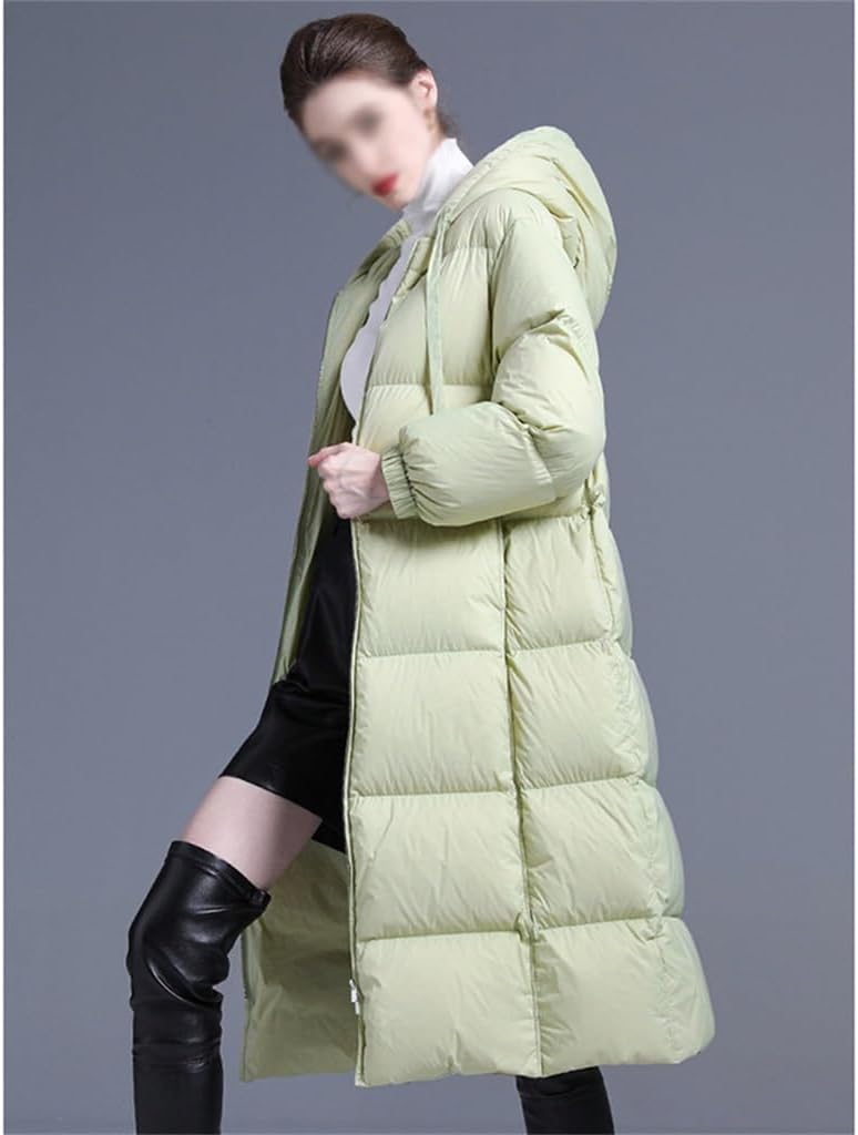 Women's Down Jacket Fall And Winter In The Long Section Thin Thickened Warm Gas White Duck Down Hooded Jacket