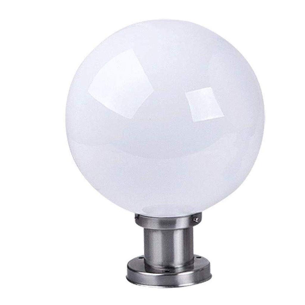 Garden Light ，Outdoor Ball Post Fixing Device White Lens Super Bright Outdoor Waterproof Column Head Light Fence Round Shadow Wall Light (Size : 20 * 30cm)