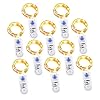 Led-lichtsnoer met batterij en timer, 10 stuks, 2 meter, 20 micro-koper, warmwit, IP65 waterdicht, decoratieve lichtketting voor feestjes, tuin, bruiloft